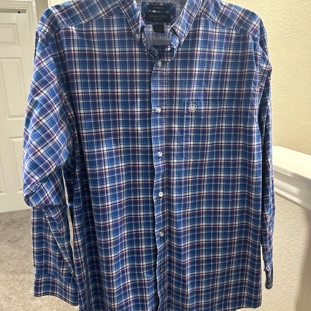 Ariat Shirt Men’s Size XL Blue Plaid